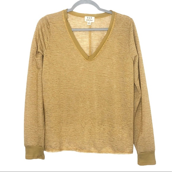 Project Social Tee PST Mustard Long Sleeve Top size Medium - Picture 2 of 7